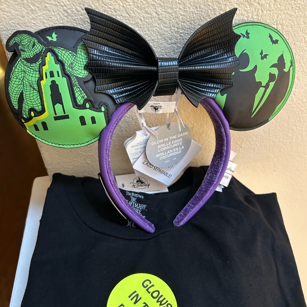 Disney Loungefly 2024 Oogie Boogie Bash Glow-in-the-Dark Ears with Removable Bow